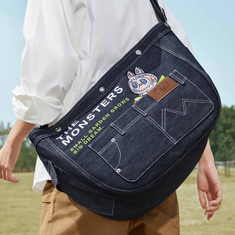 Labubu Denim Messenger Bag - Stylish & Durable Nature-Inspired Design - Image 3